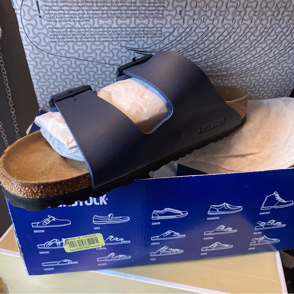 Womens Birkenstock Dark Blue Buckle Sandals NWT NIB SZ 39 8-8.5 - Picture 8 of 12